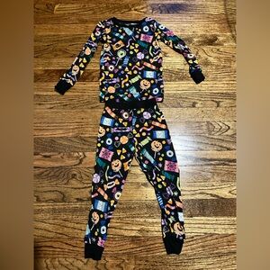 Little Sleepies Black and Multicolor Kids Pajama Set Halloween Candy 🍭